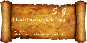 Sterbinszky György névjegykártya