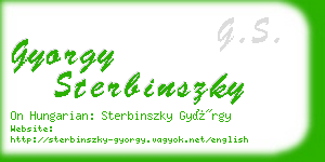 gyorgy sterbinszky business card